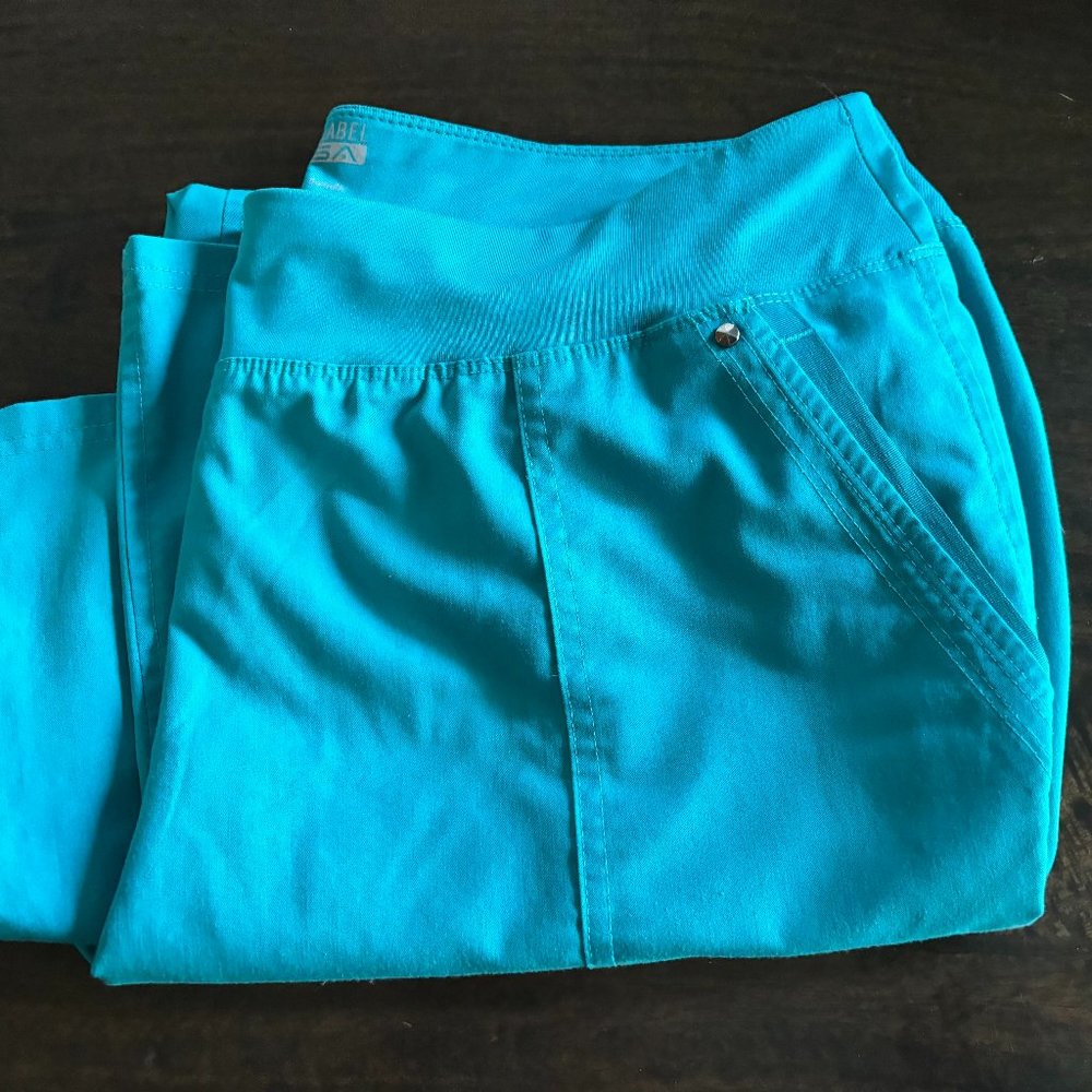 healing hands Womens Scrubs Pants 5 Pocket Teal size XL